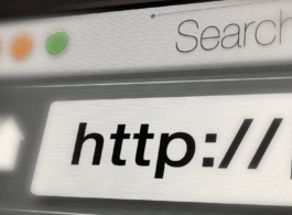 Barra de pesquisa de navegador de internet, mostrando o início de um endereço de site.