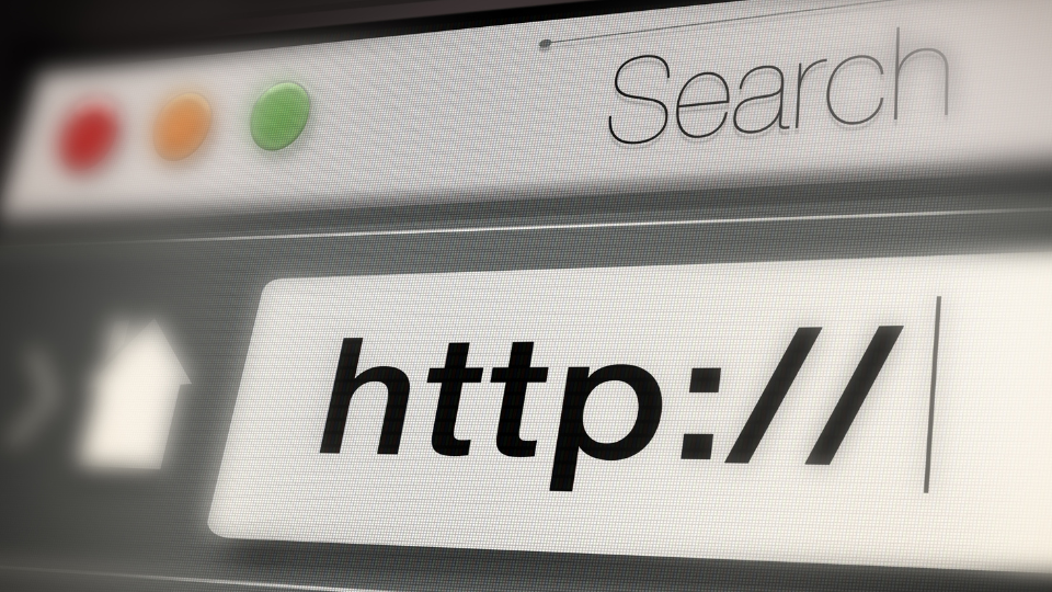 Barra de pesquisa de navegador de internet, mostrando o início de um endereço de site.